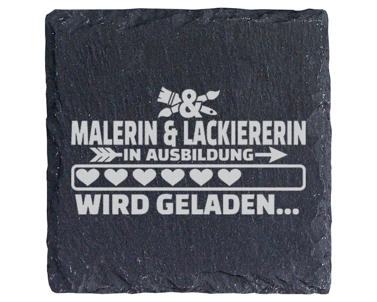 Schiefer Untersetzer Malerin Lackiererin In Ausbildung Wird Geladen -  – Bild 1