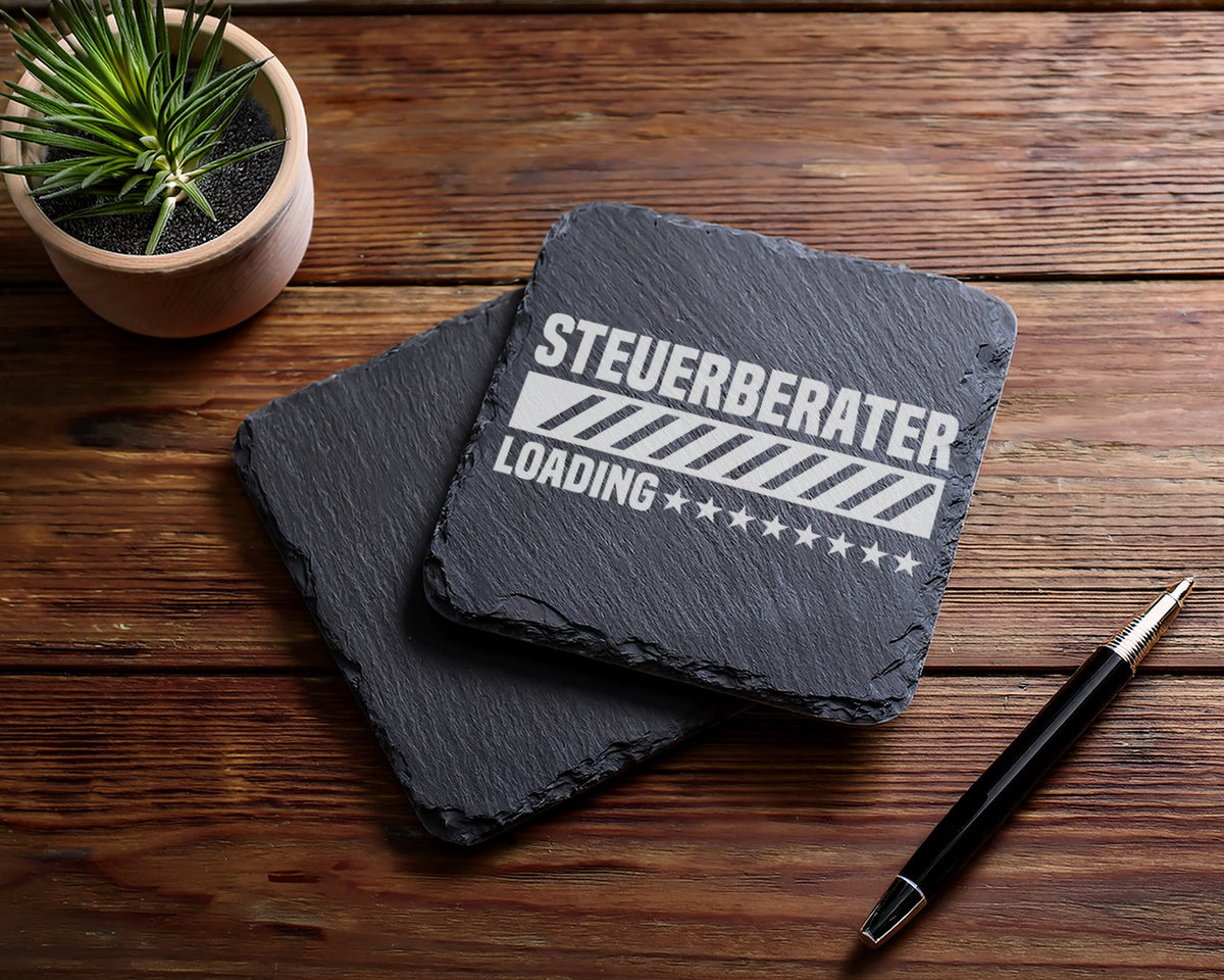 Schiefer Untersetzer Steuerberater Loading - Geschenk Für Finanzen Abs – Bild 5
