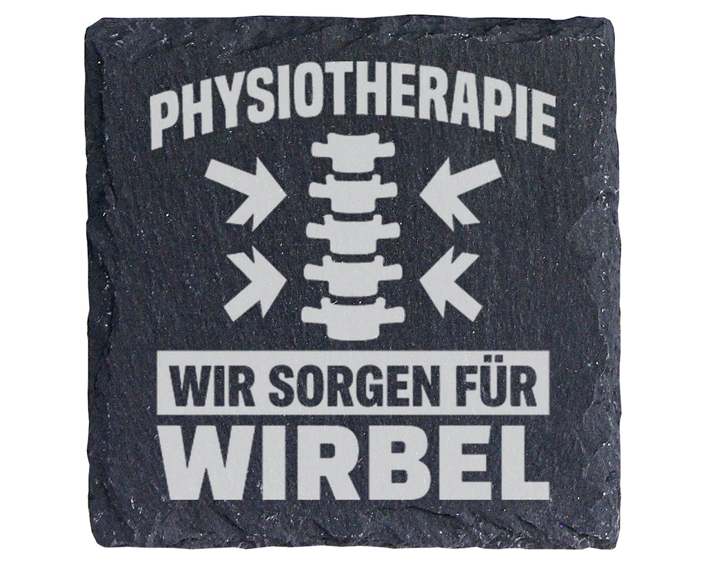Schiefer Untersetzer Physiotherapie Wir Sorgen Für Wirbel - Lustiges G – Bild 1