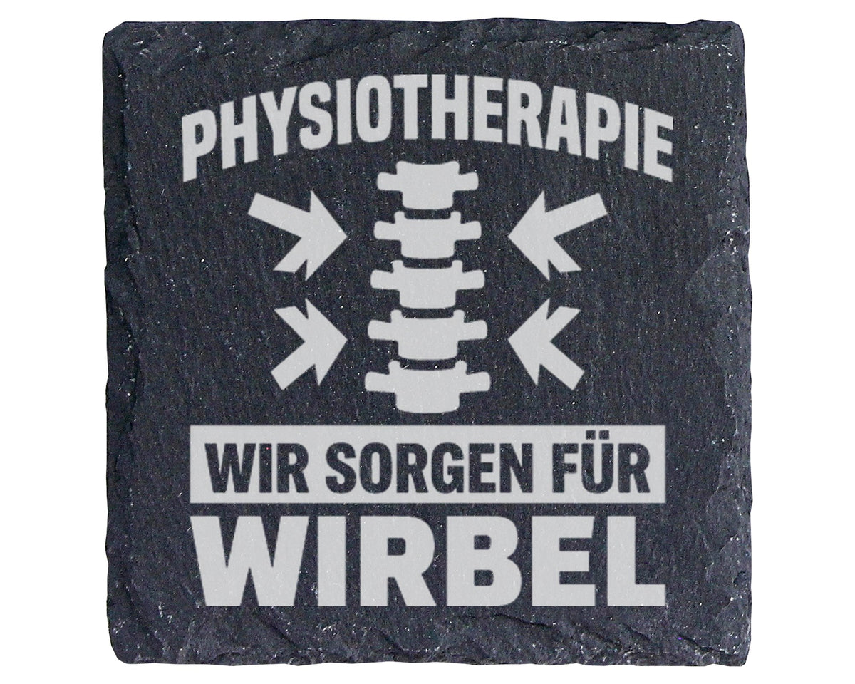 Schiefer Untersetzer Physiotherapie Wir Sorgen Für Wirbel - Lustiges G – Bild 1