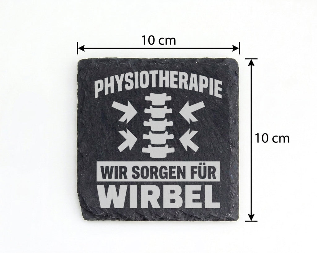 Schiefer Untersetzer Physiotherapie Wir Sorgen Für Wirbel - Lustiges G – Bild 4