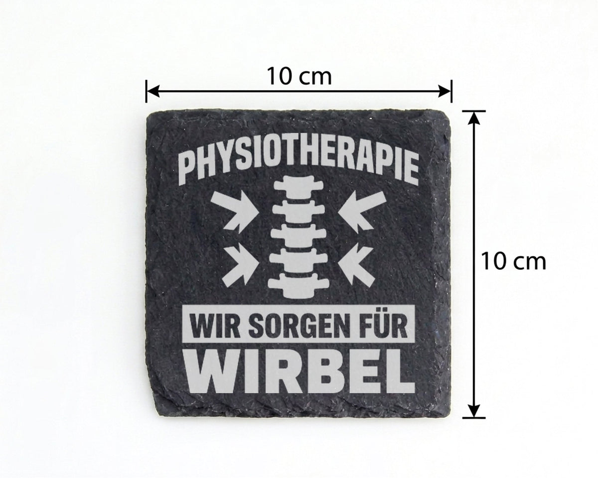 Schiefer Untersetzer Physiotherapie Wir Sorgen Für Wirbel - Lustiges G – Bild 4
