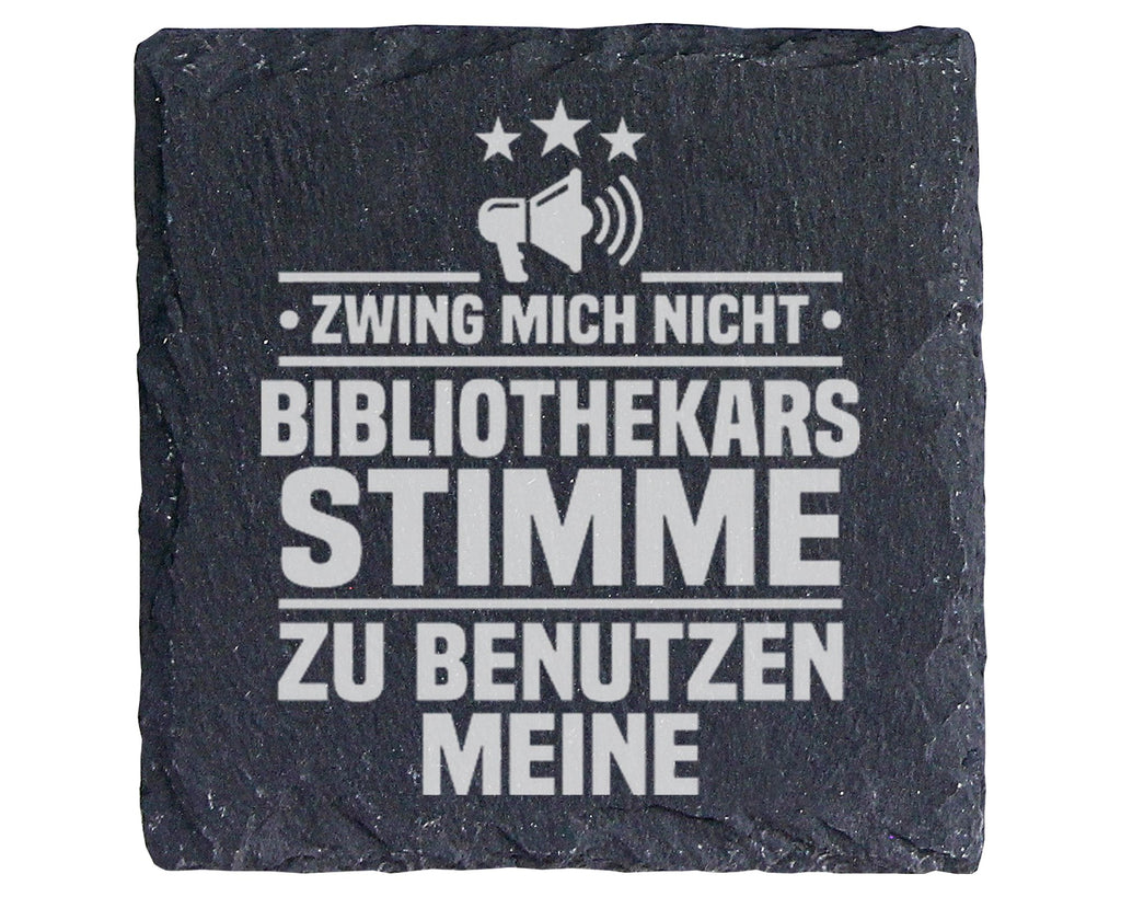 Schiefer Untersetzer Bibliothekars Stimme Spruch - Lustiges Geschenk f – Bild 1