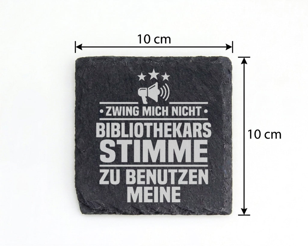Schiefer Untersetzer Bibliothekars Stimme Spruch - Lustiges Geschenk f – Bild 4
