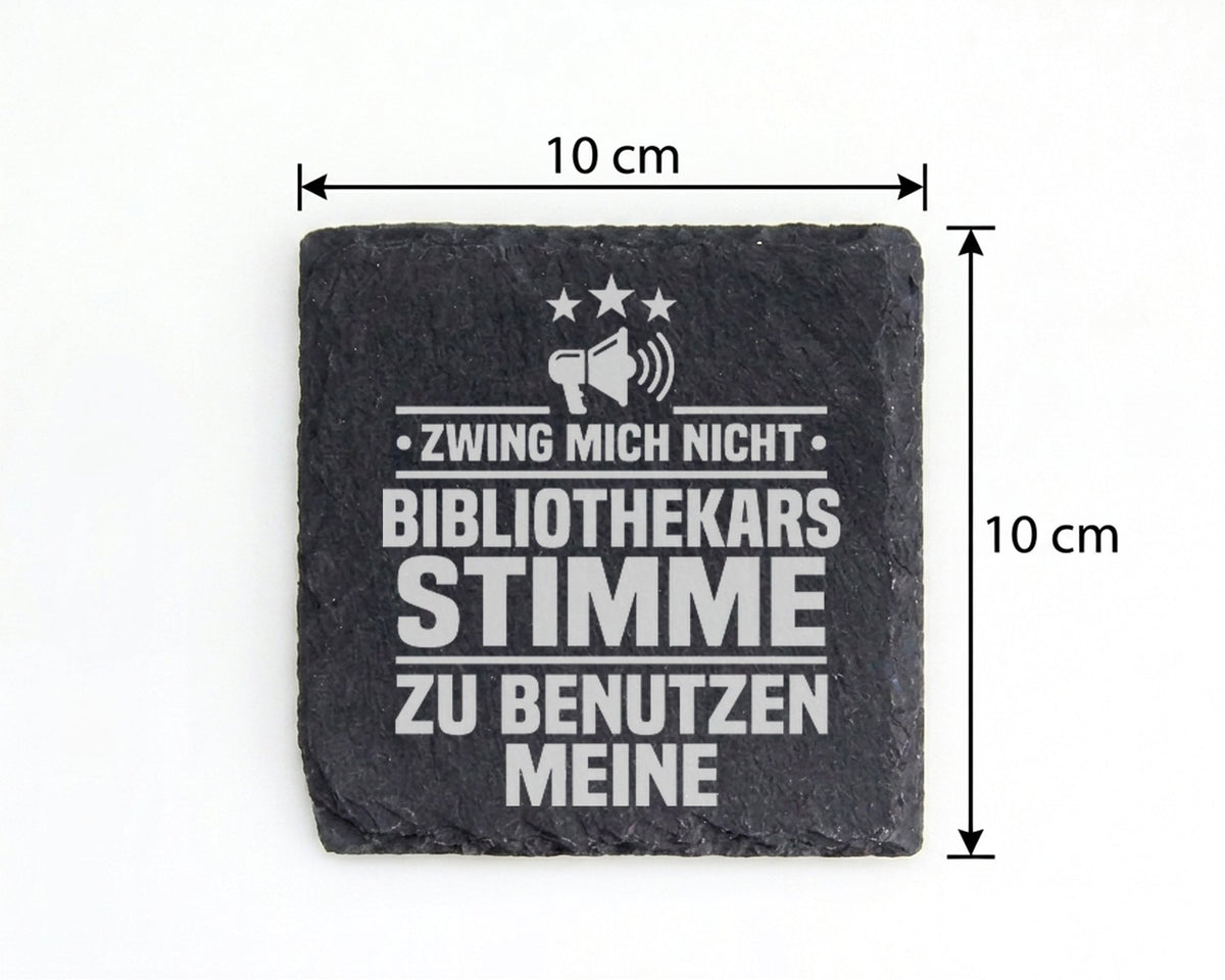 Schiefer Untersetzer Bibliothekars Stimme Spruch - Lustiges Geschenk f – Bild 4