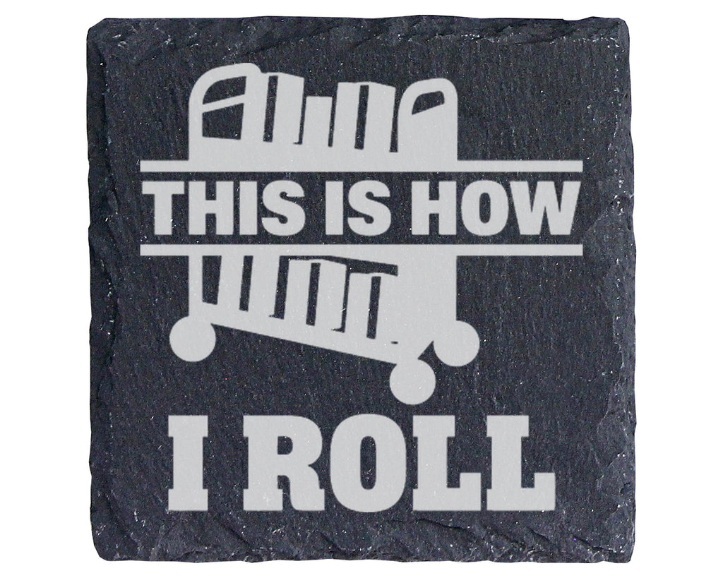 Schiefer Untersetzer Grill This Is How I Roll - Lustiges Geschenk für  – Bild 1