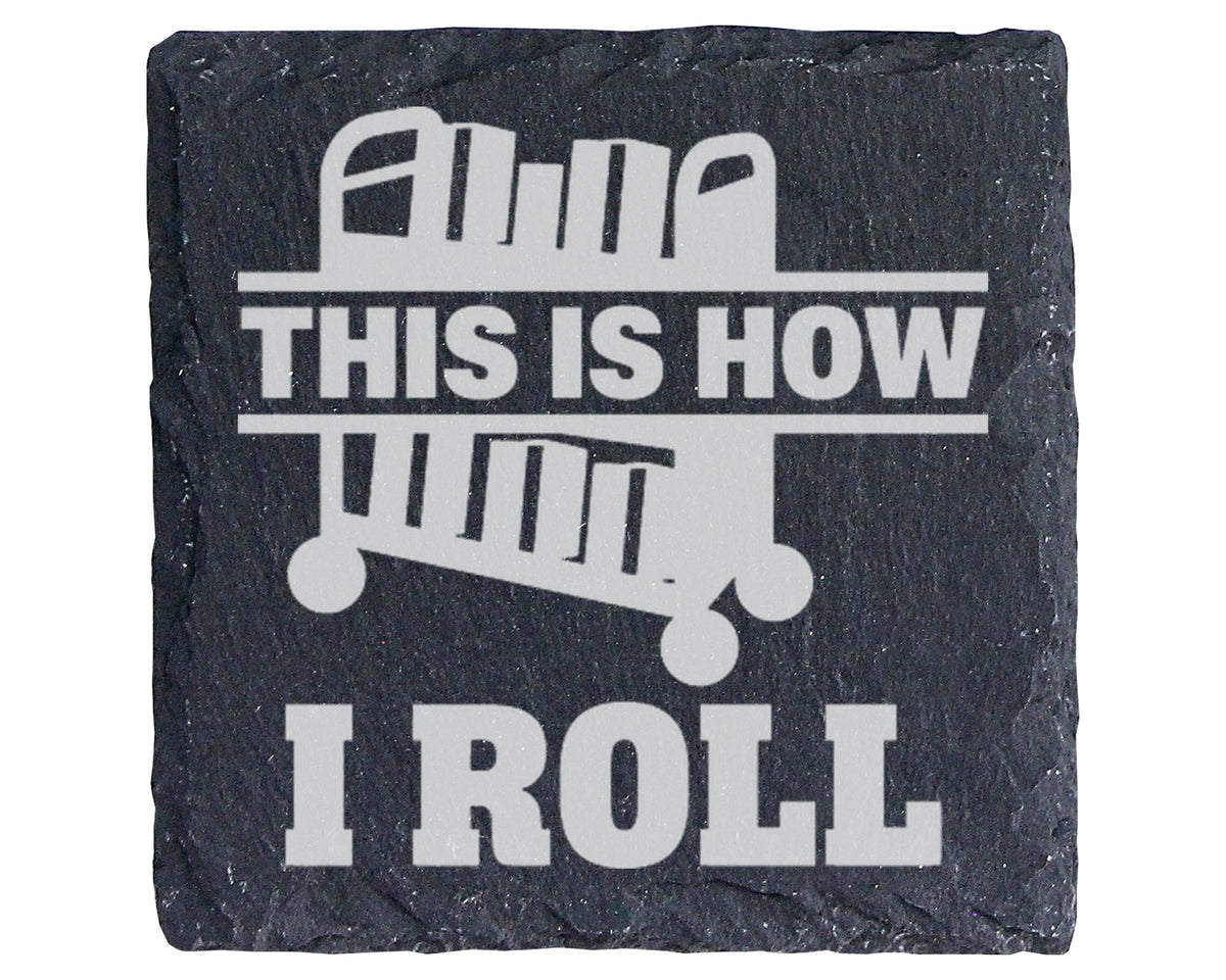 Schiefer Untersetzer Grill This Is How I Roll - Lustiges Geschenk für  – Bild 1