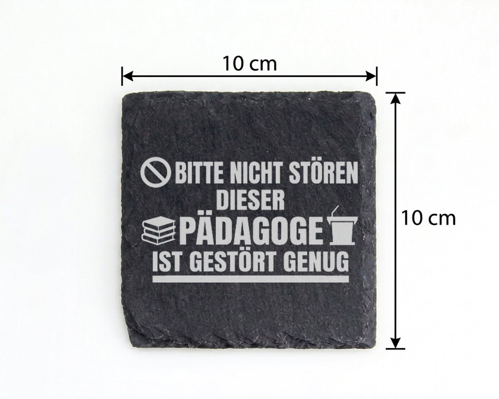 Schiefer Untersetzer Pädagoge Gestört Genug - Lustiges Geschenk für Le – Bild 4