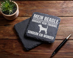 Schiefer Untersetzer Beagle Braucht Kein Training Sondern Ein Wunder - – Bild 5