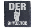 Schiefer Untersetzer Der Schweigefuchs Hand - Lustiges Geschenk für Le – Bild 1