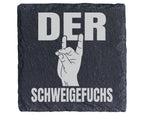 Schiefer Untersetzer Der Schweigefuchs Hand - Lustiges Geschenk für Le – Bild 1