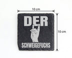 Schiefer Untersetzer Der Schweigefuchs Hand - Lustiges Geschenk für Le – Bild 4