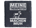 Schiefer Untersetzer Kuh Motiv Meine Therapeuten Machen Muh - Lustiges – Bild 1