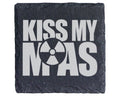 Schiefer Untersetzer Radioaktiv Symbol Kiss My Ass - Lustiges Geschenk – Bild 1