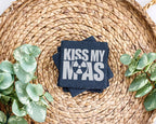 Schiefer Untersetzer Radioaktiv Symbol Kiss My Ass - Lustiges Geschenk – Bild 3