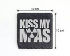 Schiefer Untersetzer Radioaktiv Symbol Kiss My Ass - Lustiges Geschenk – Bild 4