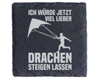 Schiefer Untersetzer Drachenflieger Ich Würde Lieber Drachenfliegen -  – Bild 1
