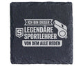 Schiefer Untersetzer Legendärer Sportlehrer Spruch - Geschenk fuer Tra – Bild 1