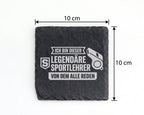 Schiefer Untersetzer Legendärer Sportlehrer Spruch - Geschenk fuer Tra – Bild 4