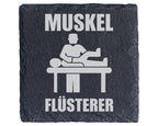 Schiefer Untersetzer Muskel Flüsterer - Lustiges Geschenk für Physioth – Bild 1