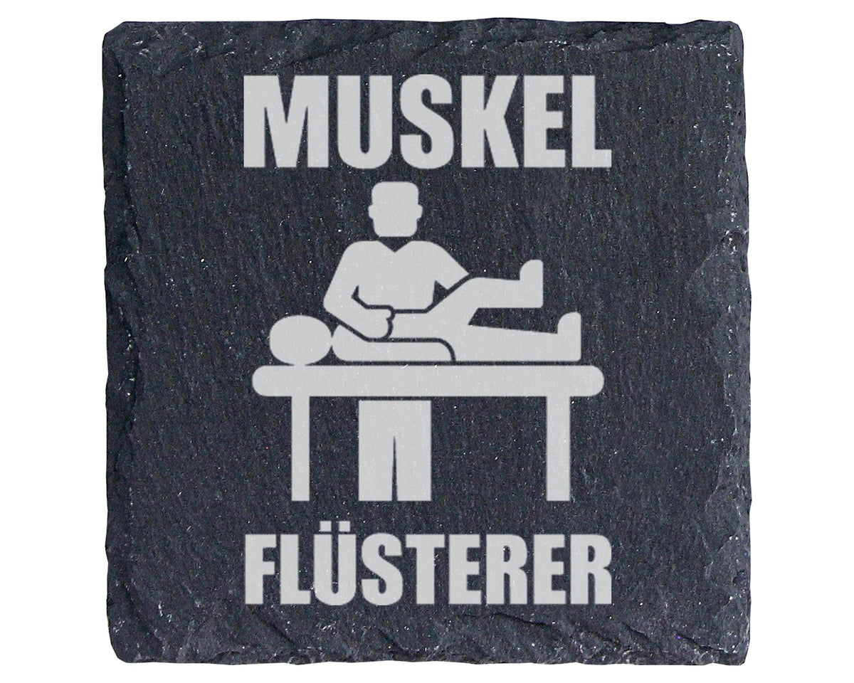 Schiefer Untersetzer Muskel Flüsterer - Lustiges Geschenk für Physioth – Bild 1