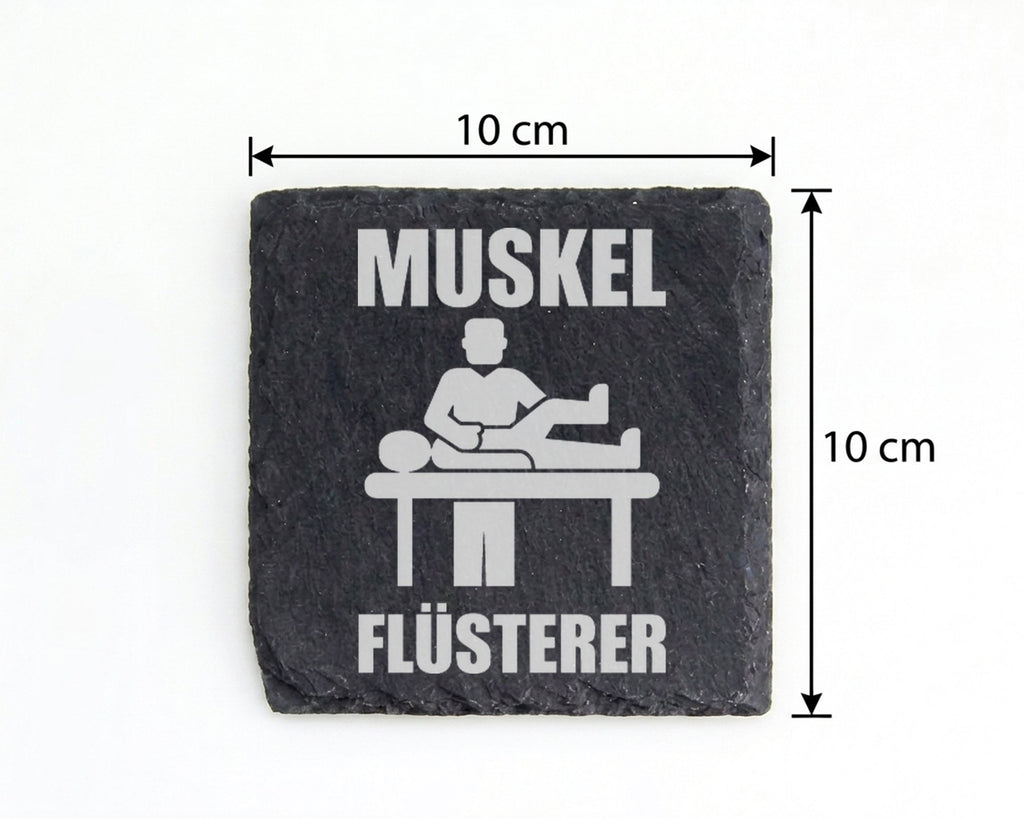 Schiefer Untersetzer Muskel Flüsterer - Lustiges Geschenk für Physioth – Bild 4