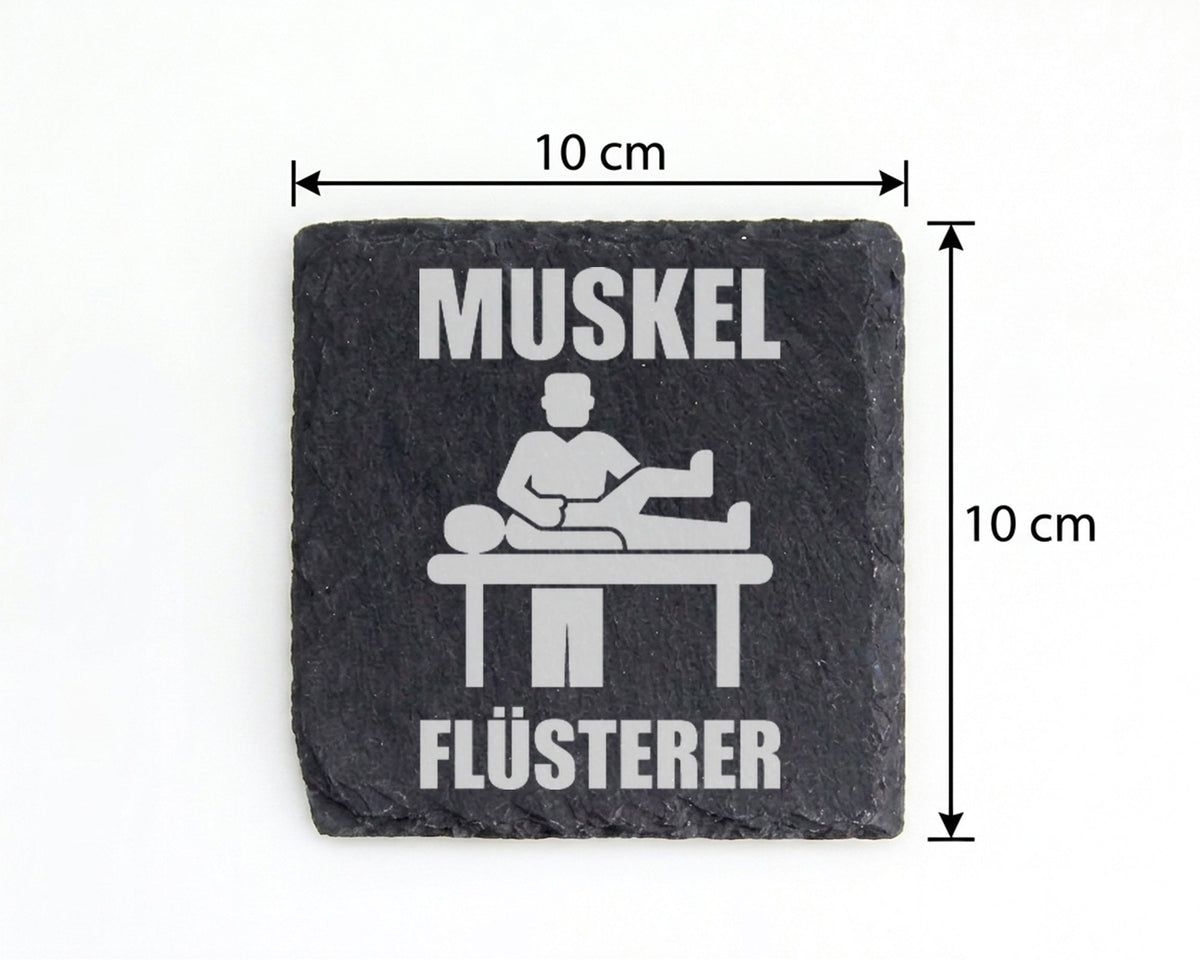 Schiefer Untersetzer Muskel Flüsterer - Lustiges Geschenk für Physioth – Bild 4