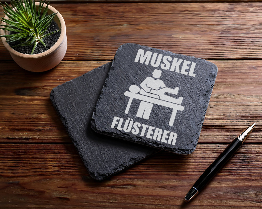 Schiefer Untersetzer Muskel Flüsterer - Lustiges Geschenk für Physioth – Bild 5