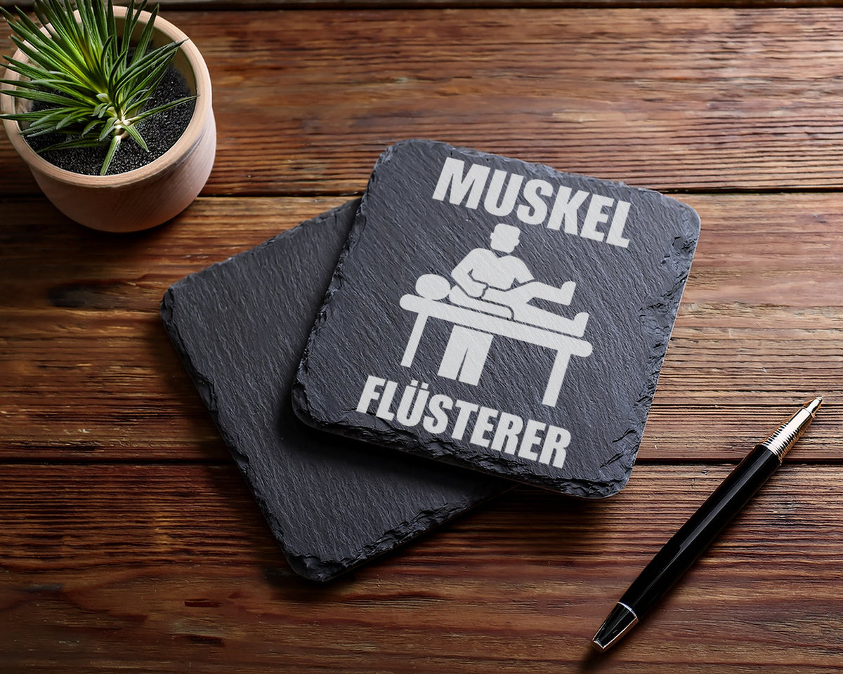 Schiefer Untersetzer Muskel Flüsterer - Lustiges Geschenk für Physioth – Bild 5