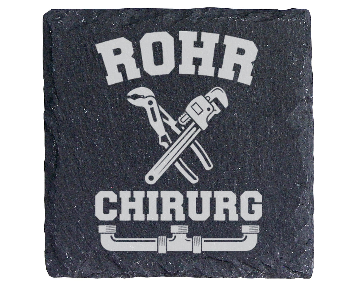 Schiefer Untersetzer Rohr Chirurg Werkzeug - Lustiges Geschenk Für Kle – Bild 1
