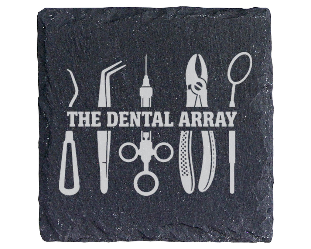 Schiefer Untersetzer Zahnarzt Instrumente Dental Array - Geschenk für  – Bild 1