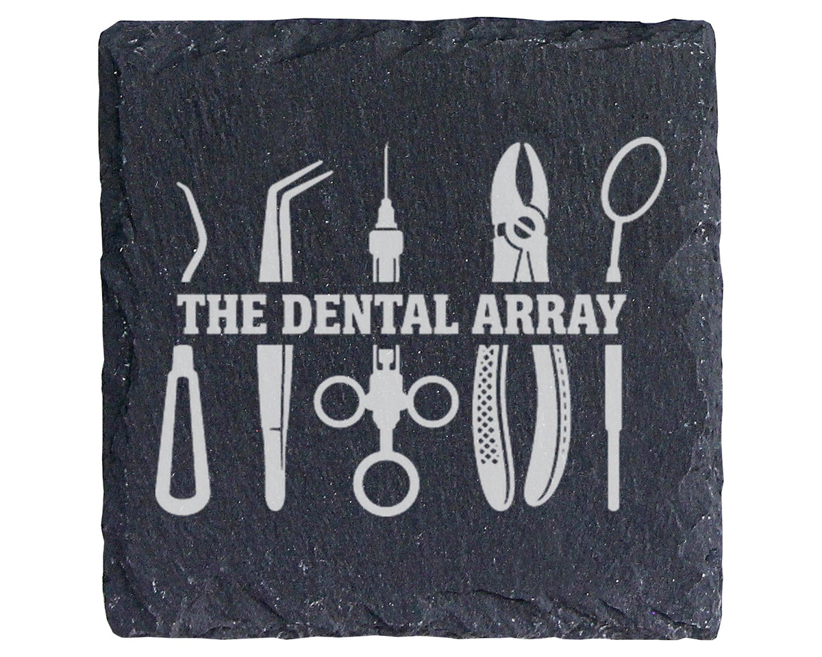 Schiefer Untersetzer Zahnarzt Instrumente Dental Array - Geschenk für  – Bild 1