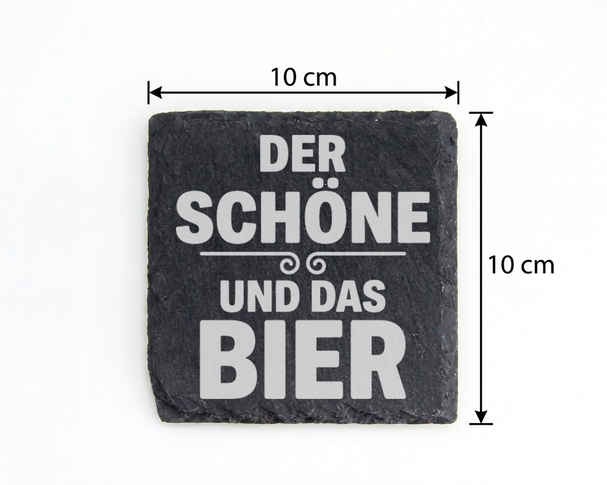 Schiefertafel Untersetzer Der Schöne und das Bier lustiges Geschenk fü – Bild 4
