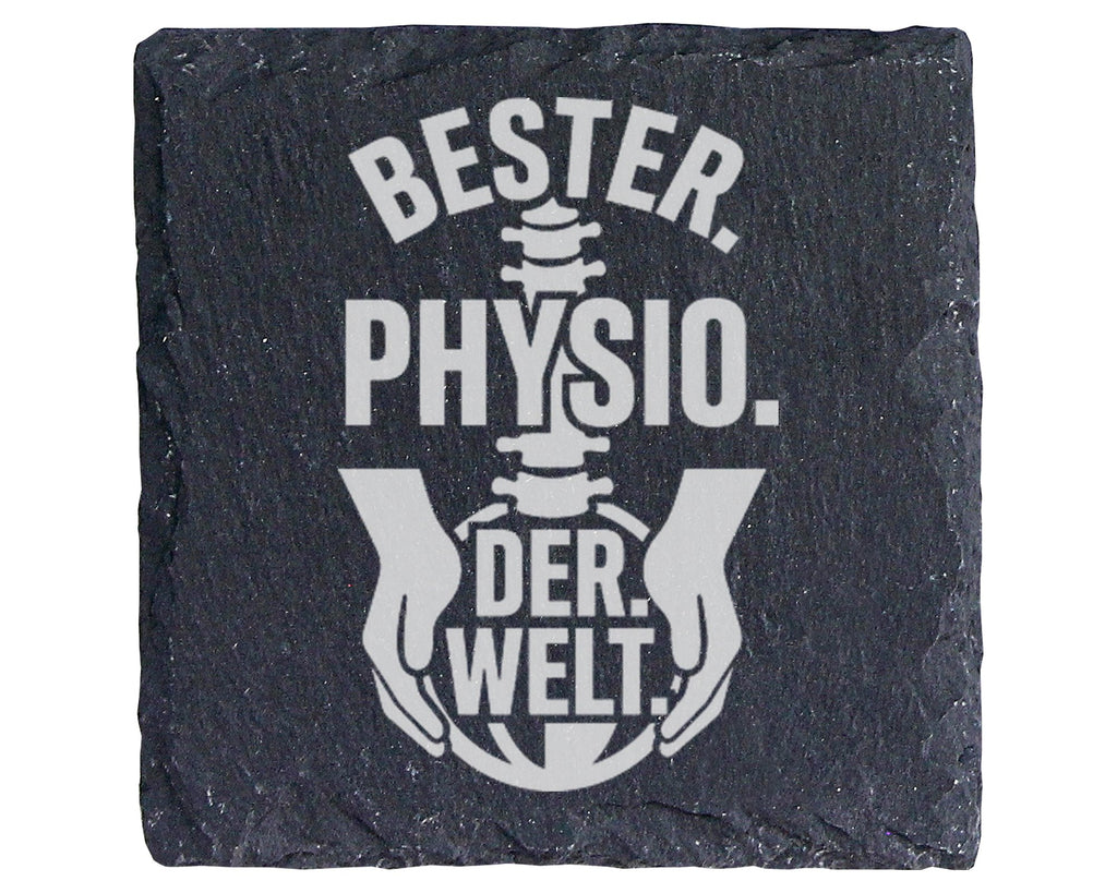 Schiefer Untersetzer Bester Physio Der Welt - Geschenk für Physiothera – Bild 1