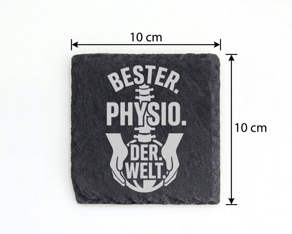 Schiefer Untersetzer Bester Physio Der Welt - Geschenk für Physiothera – Bild 4
