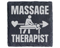 Schiefer Untersetzer Massage Therapist Herz Pfeil - Geschenk für Masse – Bild 1