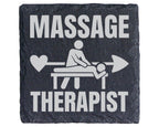 Schiefer Untersetzer Massage Therapist Herz Pfeil - Geschenk für Masse – Bild 1