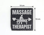 Schiefer Untersetzer Massage Therapist Herz Pfeil - Geschenk für Masse – Bild 4
