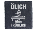 Schiefer Untersetzer Physiotherapeut Ölich Aber Fröhlich - Geschenk fü – Bild 1
