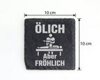 Schiefer Untersetzer Physiotherapeut Ölich Aber Fröhlich - Geschenk fü – Bild 4