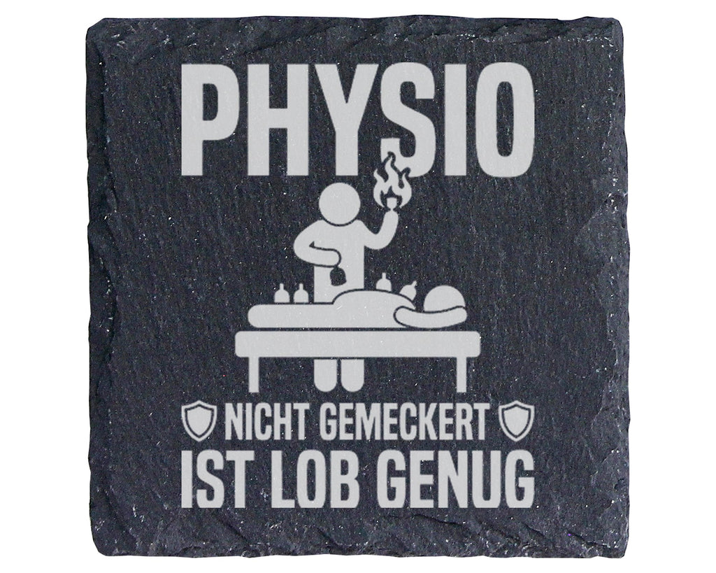 Schiefer Untersetzer Physio Nicht Gemeckert Ist Lob Genug - Geschenk F – Bild 1