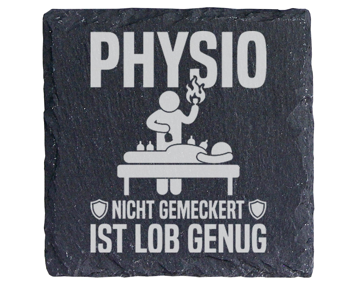 Schiefer Untersetzer Physio Nicht Gemeckert Ist Lob Genug - Geschenk F – Bild 1
