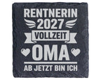 Schiefer Untersetzer Rentnerin 2027 Vollzeit Oma - Geschenk für werden – Bild 1