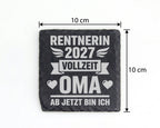 Schiefer Untersetzer Rentnerin 2027 Vollzeit Oma - Geschenk für werden – Bild 4