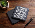 Schiefer Untersetzer Rentnerin 2027 Vollzeit Oma - Geschenk für werden – Bild 5