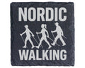 Schiefer Untersetzer Nordic Walking Gruppe - Geschenk für Walker Sport – Bild 1