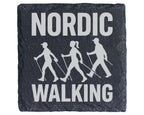 Schiefer Untersetzer Nordic Walking Gruppe - Geschenk für Walker Sport – Bild 1