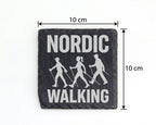 Schiefer Untersetzer Nordic Walking Gruppe - Geschenk für Walker Sport – Bild 4