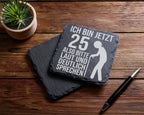 Schiefer Untersetzer 25 Geburtstag Laut Und Deutlich Sprechen - Lustig – Bild 5