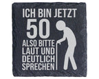 Schiefer Untersetzer 50 Geburtstag Spruch Laut Sprechen - Lustiges Ges – Bild 1